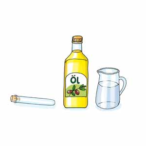 Öl und Wasser vermischen Öl und Wasser